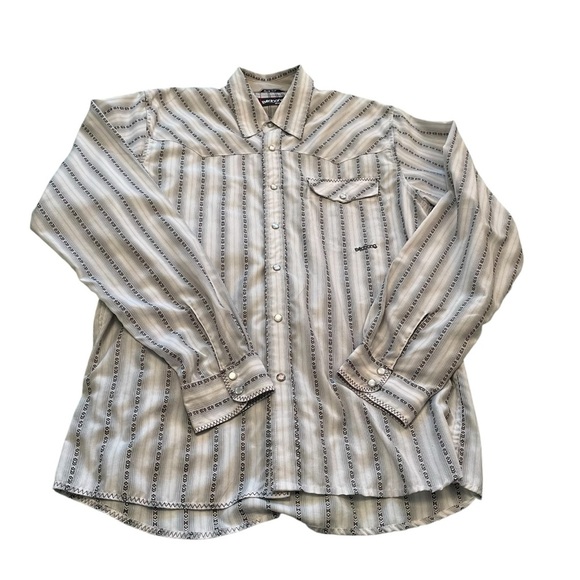 Western Billabong Slim Fit Men’s Pearl Button Shirt-Size Large - Picture 7 of 13